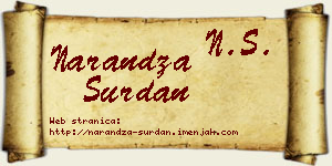 Narandža Surdan vizit kartica
